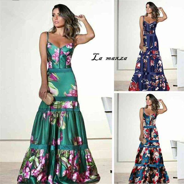 summer women party dress fashion elegant maxi dress print spaghetti straps dress 210331, Black;gray
summer women party dress fashion elegant maxi dress print spaghetti straps dress 210331, Black;gray