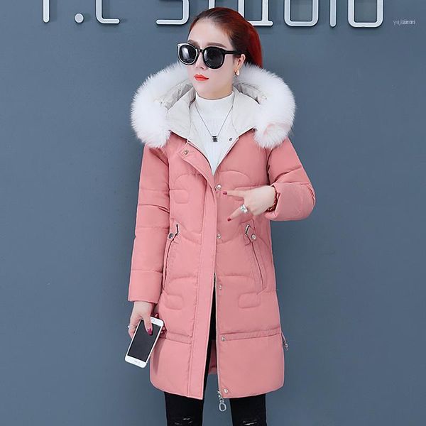 women's down & parkas women solid hoodies coat 2021 winter fashion splice fur collar zipper button pockets thickening slim long outwear, Black
women's down & parkas women solid hoodies coat 2021 winter fashion splice fur collar zipper button pockets thickening slim long outwear, Black