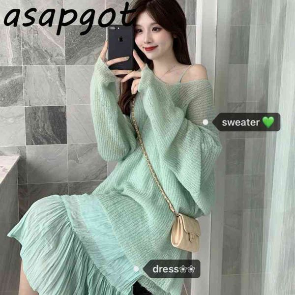 gentle sweet korean chic temperament pleated spaghetti strap chiffon dress long wild loose o neck thin sweater 2 sets fashion 210407, White
gentle sweet korean chic temperament pleated spaghetti strap chiffon dress long wild loose o neck thin sweater 2 sets fashion 210407, White