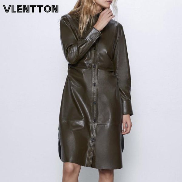 casual dresses 2021 autumn winter women pu faux leather mini dress long sleeve pleated waist elegant party ladies clothes vestidos, Black;gray
casual dresses 2021 autumn winter women pu faux leather mini dress long sleeve pleated waist elegant party ladies clothes vestidos, Black;gray