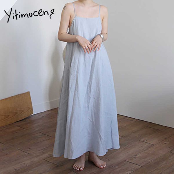 yitimuceng long dresses women spaghetti strap backless strapless holiday midi dress cotton summer korean fashion 210601, Black;gray
yitimuceng long dresses women spaghetti strap backless strapless holiday midi dress cotton summer korean fashion 210601, Black;gray