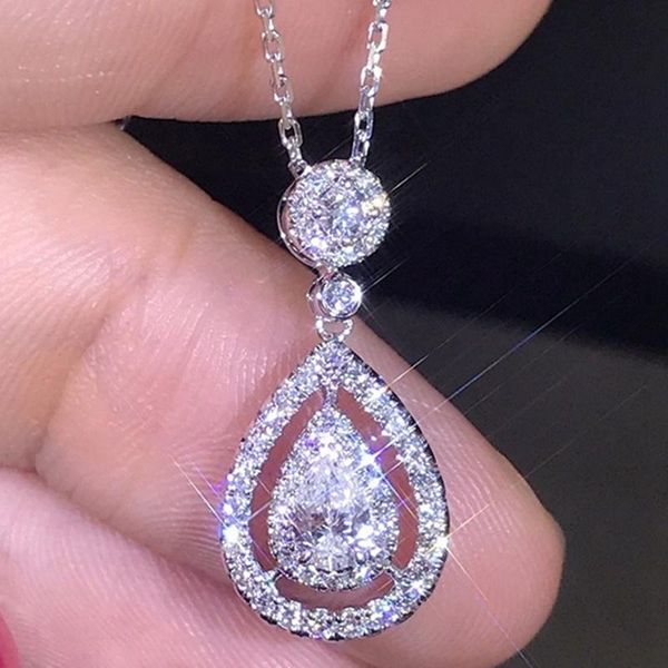 pendant necklaces fashion crystal water drop necklace women valentine's day, Silver
pendant necklaces fashion crystal water drop necklace women valentine's day, Silver