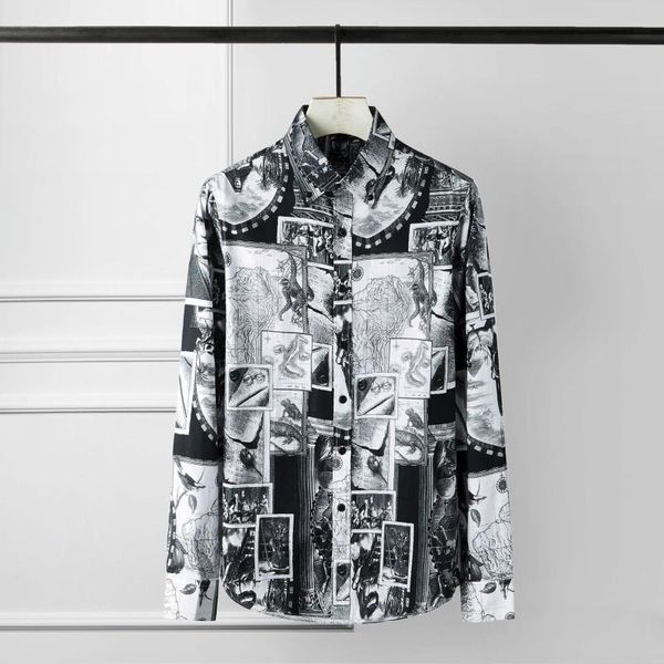 men shirt luxury digital printing party mens shirts long sleeve casual man plus size 4xl slim fit men's, White;black
men shirt luxury digital printing party mens shirts long sleeve casual man plus size 4xl slim fit men's, White;black