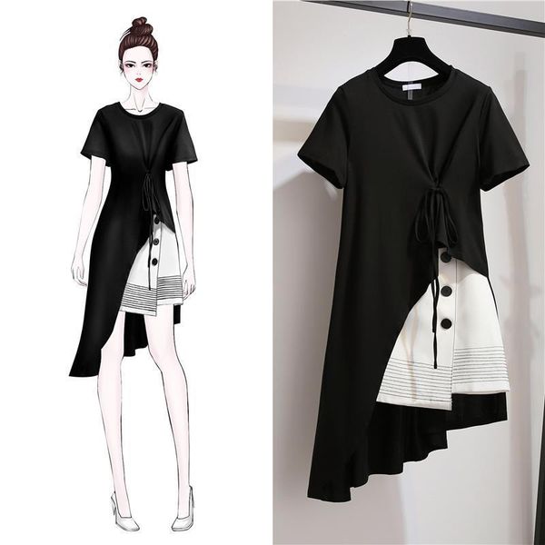 fashion korean plus size women tracksuits pullover set dress summer short sleeve 2 piece casual skirt suit, Gray
fashion korean plus size women tracksuits pullover set dress summer short sleeve 2 piece casual skirt suit, Gray