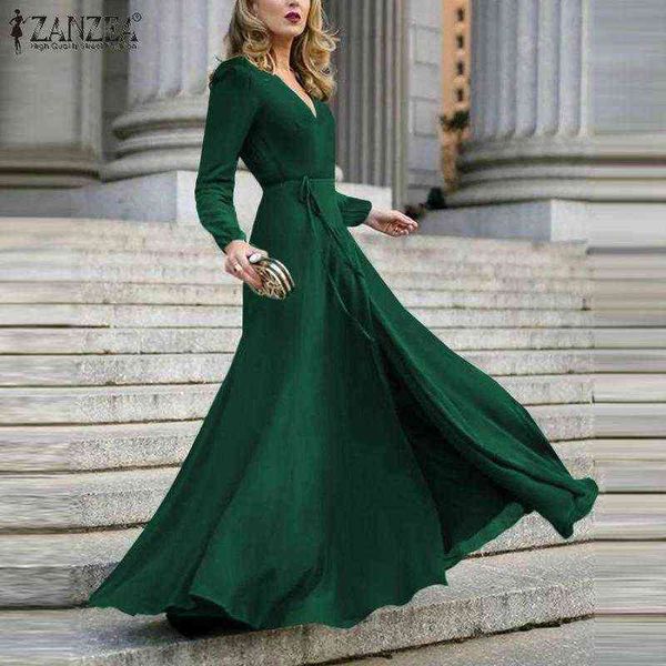 zanzea elegant women v neck long sleeve satin sundress stylish solid a-line maxi casual high waist vestido robe party long dress y1204, Black;gray
zanzea elegant women v neck long sleeve satin sundress stylish solid a-line maxi casual high waist vestido robe party long dress y1204, Black;gray