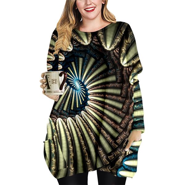 spring and autumn fashion long pocket t-shirt xl female element round neck dress, Black;gray
spring and autumn fashion long pocket t-shirt xl female element round neck dress, Black;gray
