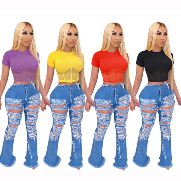 women's t-shirt short sleeves round neck mesh fabric patchwork style summer casual cool women crop, White
women's t-shirt short sleeves round neck mesh fabric patchwork style summer casual cool women crop, White