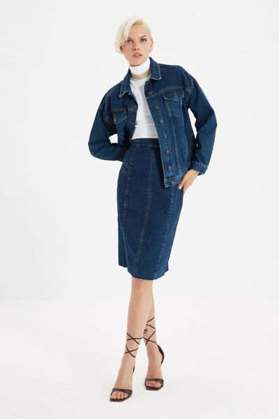 women's jackets trendyol basic denim jacket twoaw22ce0248, Black;brown
women's jackets trendyol basic denim jacket twoaw22ce0248, Black;brown