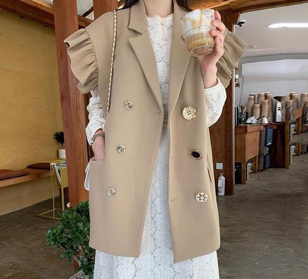 women's blouses & shirts 2021 summer chic butterfly sleeve vest jacket single breasted turn down collar elegant short blouse shirt top, White
women's blouses & shirts 2021 summer chic butterfly sleeve vest jacket single breasted turn down collar elegant short blouse shirt top, White
