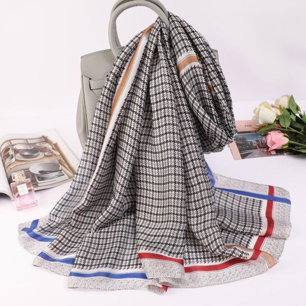 scarves 2021 summer lattice silk korean print beach towel fashion sunscreen dustproof handkerchief lady 180x90cm travel shawls, Blue;gray
scarves 2021 summer lattice silk korean print beach towel fashion sunscreen dustproof handkerchief lady 180x90cm travel shawls, Blue;gray