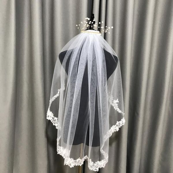 bridal veils one layers 80cm wedding short lace edge fingertip veil accessory white/ivory, Black
bridal veils one layers 80cm wedding short lace edge fingertip veil accessory white/ivory, Black