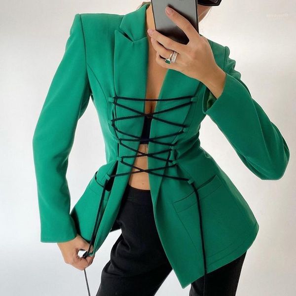 women's suits & blazers special criss-cross lace up suit jackets 2021 hollow out notched elegant commute coat big pockets casual blazer, White;black
women's suits & blazers special criss-cross lace up suit jackets 2021 hollow out notched elegant commute coat big pockets casual blazer, White;black
