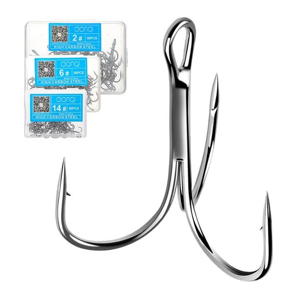 fishing hooks donql 50pcs/ set treble carbon steel triple barbed fishhooks super sharp carp sea tackle accessories
fishing hooks donql 50pcs/ set treble carbon steel triple barbed fishhooks super sharp carp sea tackle accessories