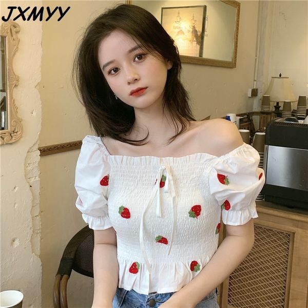 summer sweet puff sleeve high waist retro one shoulder short sleeve strawberry shirt women's western-style small shirt 210412, White
summer sweet puff sleeve high waist retro one shoulder short sleeve strawberry shirt women's western-style small shirt 210412, White