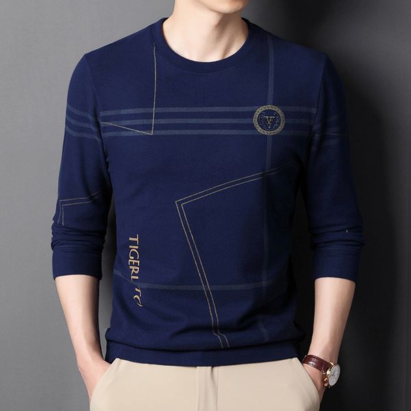 2021 autumn printed double-sided cashmere men's t-shirt round neck long sleeve thin middle-aged and young people's sweater bottome, Black
2021 autumn printed double-sided cashmere men's t-shirt round neck long sleeve thin middle-aged and young people's sweater bottome, Black