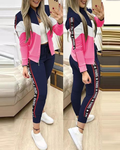 women's tracksuits 2021 autumn and winter two-piece sports leisure zipper stitching letter trousers suit, Gray
women's tracksuits 2021 autumn and winter two-piece sports leisure zipper stitching letter trousers suit, Gray
