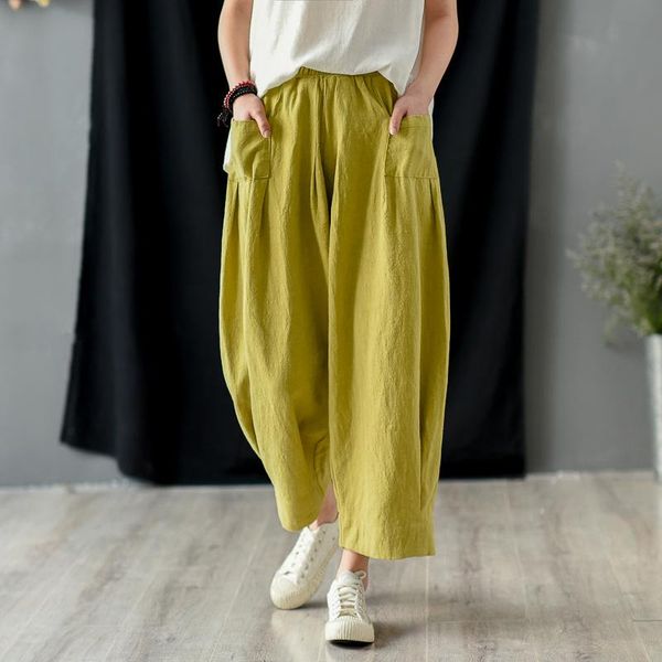 women cotton linen wide leg pants loose vintage patchwork trouser 2021 spring elastic waist solid color bc698 women's & capris, Black;white
women cotton linen wide leg pants loose vintage patchwork trouser 2021 spring elastic waist solid color bc698 women's & capris, Black;white