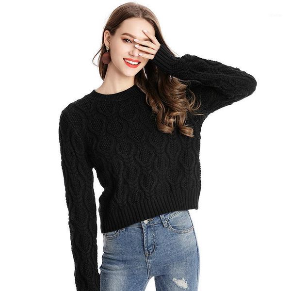 women's sweaters large sizes solid color o-neck short pullover winter knitted sweater casual women sw029, White;black
women's sweaters large sizes solid color o-neck short pullover winter knitted sweater casual women sw029, White;black