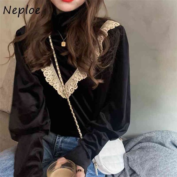 sweet lace patchwork women blouse autumn winter all-match turtleneck pleuche shirts hong kong style vintage femme blusas 210422, White
sweet lace patchwork women blouse autumn winter all-match turtleneck pleuche shirts hong kong style vintage femme blusas 210422, White