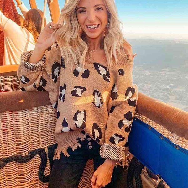 autumn winter fashion leopard sweater women warm cotton jumper pullovers loose ripped v neck fall sweaters for 210603, White;black
autumn winter fashion leopard sweater women warm cotton jumper pullovers loose ripped v neck fall sweaters for 210603, White;black