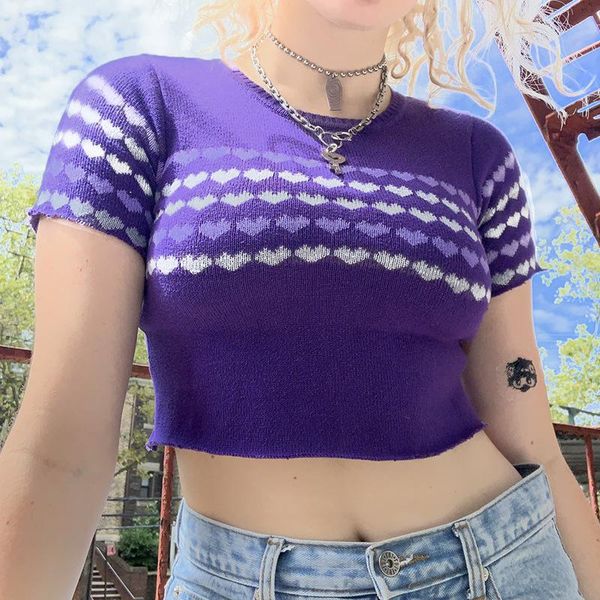 women's t-shirt eyouth y2k fashion purple heart pattern print knitting tee sweet short t-shirts summer 2021 harajuku sleeve tees, White
women's t-shirt eyouth y2k fashion purple heart pattern print knitting tee sweet short t-shirts summer 2021 harajuku sleeve tees, White
