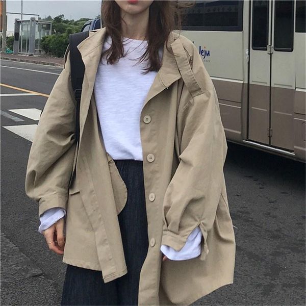 women's trench coats fashion jacket spring autumn 2021 korean loose work clothes windbreaker gabardina mujer shoulder strap coat, Tan;black
women's trench coats fashion jacket spring autumn 2021 korean loose work clothes windbreaker gabardina mujer shoulder strap coat, Tan;black