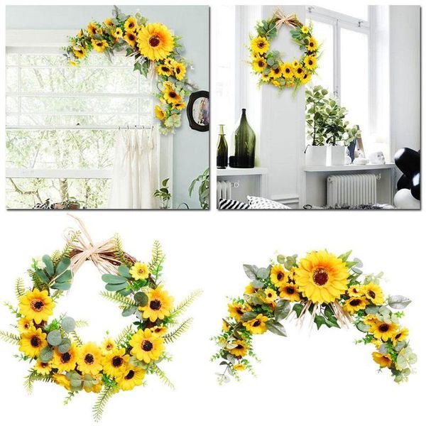 decorative flowers & wreaths artificial sunflower wreath wall hanging ornaments for home front door garland festival party spring decoration
decorative flowers & wreaths artificial sunflower wreath wall hanging ornaments for home front door garland festival party spring decoration