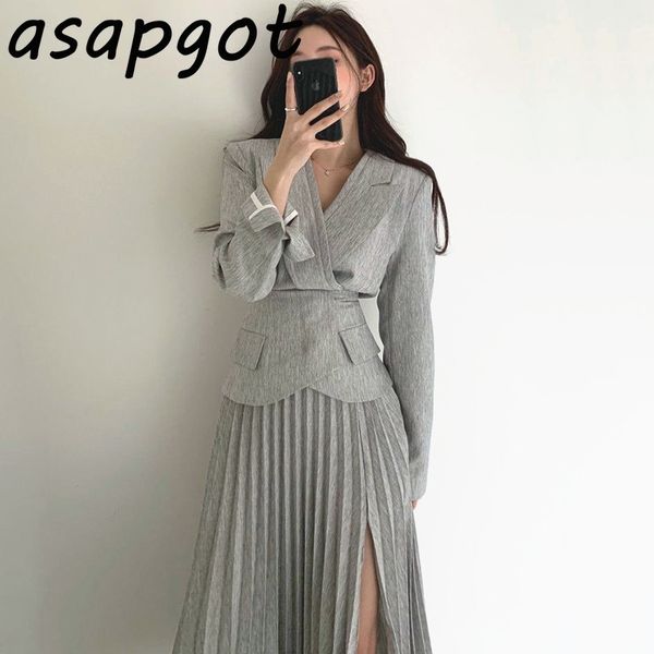 blazer & suits skirt suitstemperament office lady plus size slim v neck blazer coat high waist split pleated skirt long retro 210407, White
blazer & suits skirt suitstemperament office lady plus size slim v neck blazer coat high waist split pleated skirt long retro 210407, White