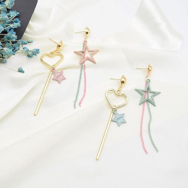 dangle & chandelier asymmetry drop earrings rhinestone stars enamel heart pendant earring plated tassel bisuteria, Silver
dangle & chandelier asymmetry drop earrings rhinestone stars enamel heart pendant earring plated tassel bisuteria, Silver