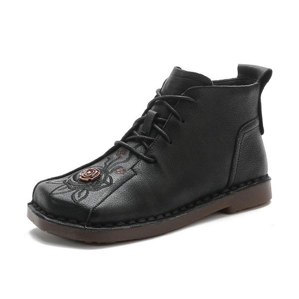 boots 2021 autumn and winter leather single shoes low tube soft bottom wedge with women's lace-up flowers retro riding women, Black
boots 2021 autumn and winter leather single shoes low tube soft bottom wedge with women's lace-up flowers retro riding women, Black