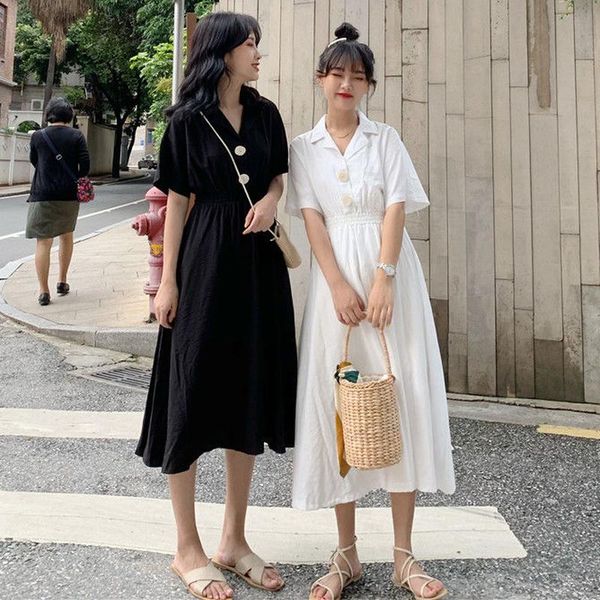 casual dresses dress women friends various colors summer college sweet solid button stylish all-match korean loose clothes harajuku, Black;gray
casual dresses dress women friends various colors summer college sweet solid button stylish all-match korean loose clothes harajuku, Black;gray