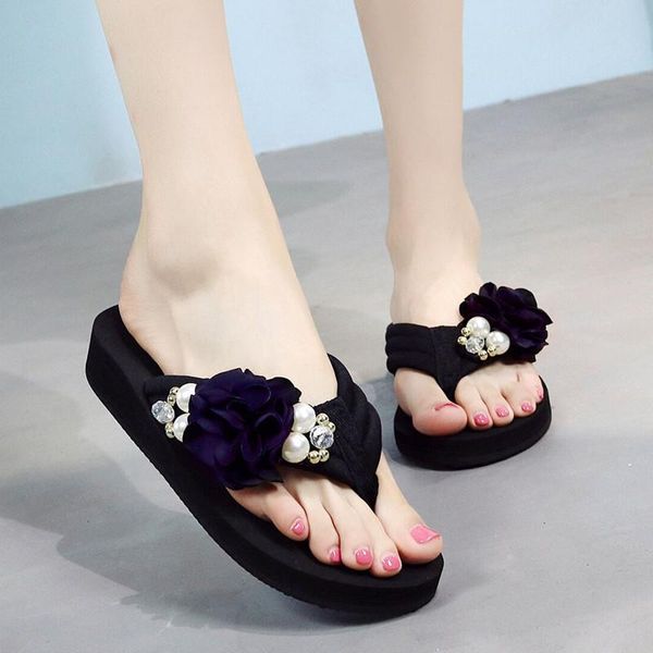 slippers 2021 women summer casual babouche platforms wedge heels pearl rose flower adorn slides beach shoes, Black
slippers 2021 women summer casual babouche platforms wedge heels pearl rose flower adorn slides beach shoes, Black