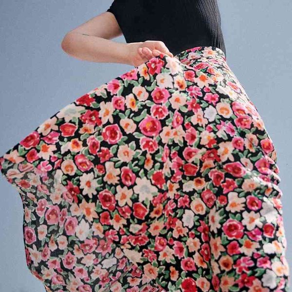 skirts chic floral midi women summer high waist front button line casual printed vintage long b0st, Black
skirts chic floral midi women summer high waist front button line casual printed vintage long b0st, Black