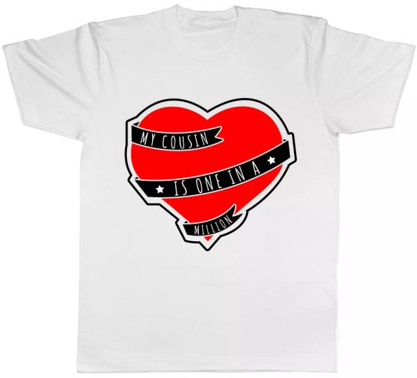 my cousin is one in a million mens t-shirt tee, White;black
my cousin is one in a million mens t-shirt tee, White;black