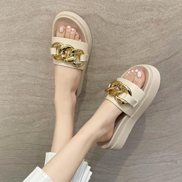 slippers metal chain thick sole women open toe chunky comfortable soft bottom beach platform shoes mujer, Black
slippers metal chain thick sole women open toe chunky comfortable soft bottom beach platform shoes mujer, Black