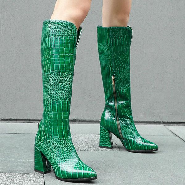 boots green yellow gold black women knee high fashion pointed toe thick heel ladies zipper winter shoes big size 43
boots green yellow gold black women knee high fashion pointed toe thick heel ladies zipper winter shoes big size 43