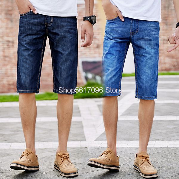 men's jeans wear thin section business slim fit cowboy five points pants tide loose shorts middle breeches sebb, Blue
men's jeans wear thin section business slim fit cowboy five points pants tide loose shorts middle breeches sebb, Blue