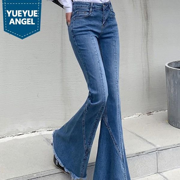 women's jeans fashion light blue tassel flare women spring high waist slim vintage denim bell-bottom pants office lady washed trousers
women's jeans fashion light blue tassel flare women spring high waist slim vintage denim bell-bottom pants office lady washed trousers