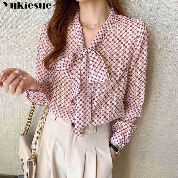 women long sleeve shirts dot printed blouses vintage korean spring sweet bow loose ladies blouse office lady 210518, White
women long sleeve shirts dot printed blouses vintage korean spring sweet bow loose ladies blouse office lady 210518, White