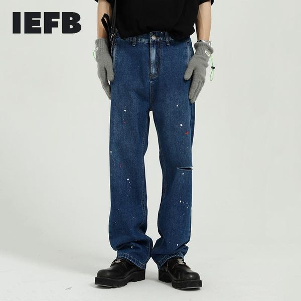 men's casual jeans paint pocket design straight korean trend hole denim pants for male fashion 9y7161, Blue
men's casual jeans paint pocket design straight korean trend hole denim pants for male fashion 9y7161, Blue