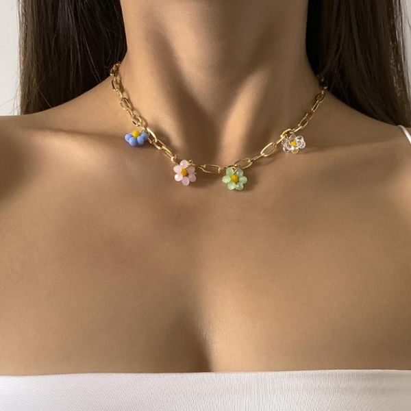 chains arrival metal geometric necklaces womens trendy little daisy measle flowers alloy chain jewelry for girls, Silver 
chains arrival metal geometric necklaces womens trendy little daisy measle flowers alloy chain jewelry for girls, Silver
