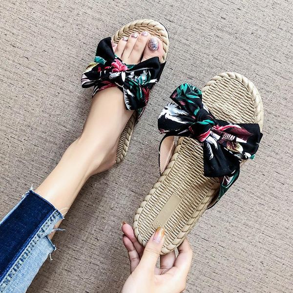slippers fashion leisure print slides women outside low flat with slip-on casual butterfly-knot ladies shoes, Black
slippers fashion leisure print slides women outside low flat with slip-on casual butterfly-knot ladies shoes, Black