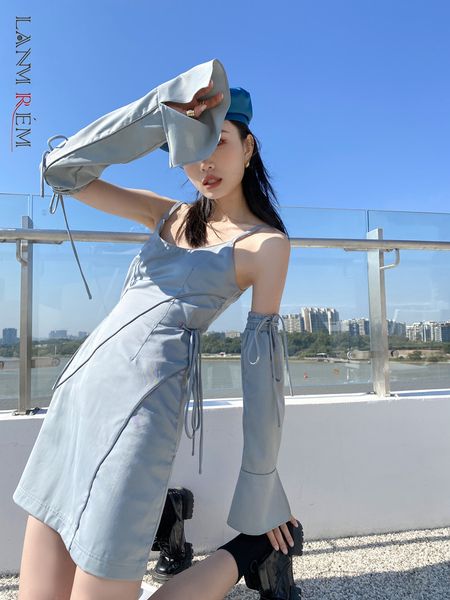 women draw string sling mini dress round neck sleeveless loose fit female fashion summer arrivals 2e1924 210507, Black;gray
women draw string sling mini dress round neck sleeveless loose fit female fashion summer arrivals 2e1924 210507, Black;gray