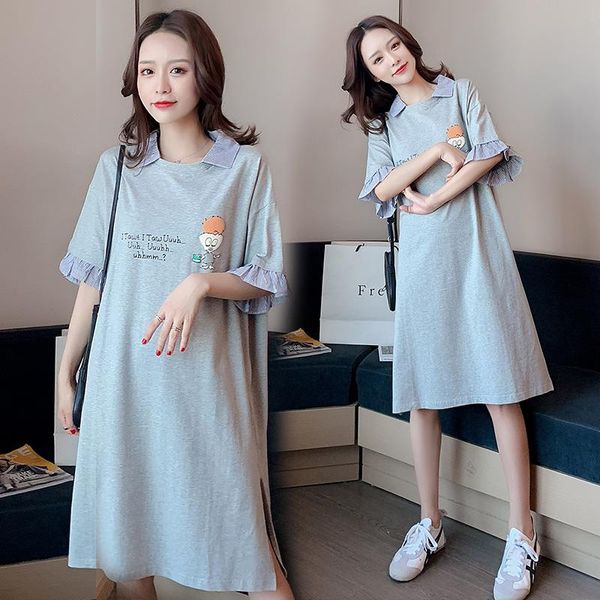 maternity dresses 03996# clothes summer cotton short sleeves loose stylish turn down collar dress pregnant women mom, White
maternity dresses 03996# clothes summer cotton short sleeves loose stylish turn down collar dress pregnant women mom, White
