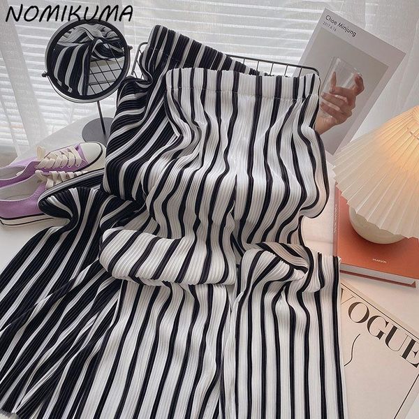 women's pants & capris nomikuma woman korean hit color striped long trousers causal high waist wide leg pantalones de mujer 2021 6k944, Black;white
women's pants & capris nomikuma woman korean hit color striped long trousers causal high waist wide leg pantalones de mujer 2021 6k944, Black;white