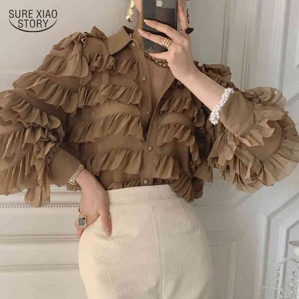 spring korean ruffles blouse women long sleeve loose heavy work cupcake ol shirt turn down collar feminino blusas 13336 210415, White
spring korean ruffles blouse women long sleeve loose heavy work cupcake ol shirt turn down collar feminino blusas 13336 210415, White