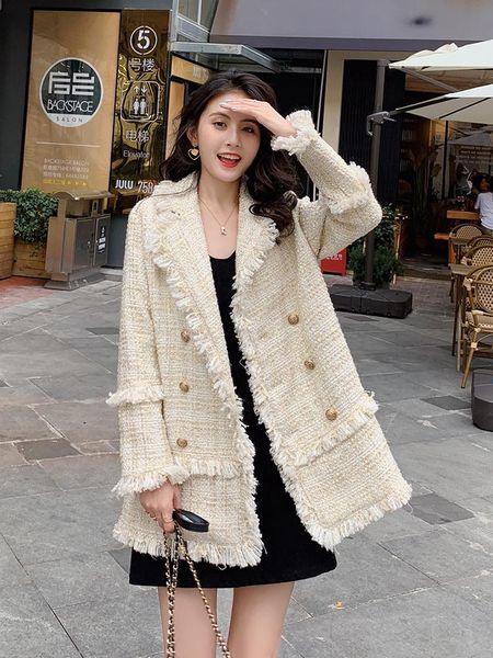 women's suits & blazers spring and autumn korean style loose small suit female net red tweed fragrance design sense niche jacket trend, White;black
women's suits & blazers spring and autumn korean style loose small suit female net red tweed fragrance design sense niche jacket trend, White;black
