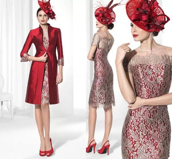 vintage red and gold mother of the bride dresses suits with long jacket knee length satin lace wedding party gowns groom mom formal outfit e, Black;red
vintage red and gold mother of the bride dresses suits with long jacket knee length satin lace wedding party gowns groom mom formal outfit e, Black;red