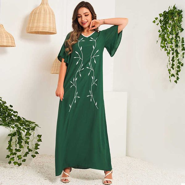 casual dresses summer fashion women's v-neck trumpet sleeve holiday style embroidery contrast color loose long kg6b, Black;gray
casual dresses summer fashion women's v-neck trumpet sleeve holiday style embroidery contrast color loose long kg6b, Black;gray