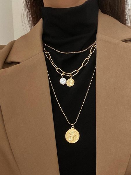 fashion hip hop multi-layer coin charm necklace sweater chain for woman2317 pendant necklaces, Silver
fashion hip hop multi-layer coin charm necklace sweater chain for woman2317 pendant necklaces, Silver